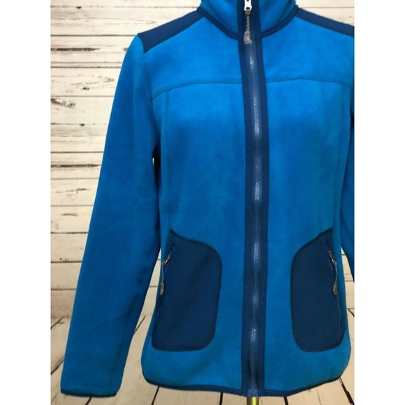 Green Tea Small Fleece Jacket Full Zip Coat Blue Anthropologie Womens Aqua - Picture 8 of 11